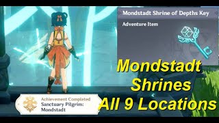 All 9 Locations to use Mondstadt Shrine of Depths Key  Genshin Impact Achievements [upl. by Herodias]