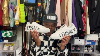 Versace Greca logoprint lowtop sneakers [upl. by Guerin854]