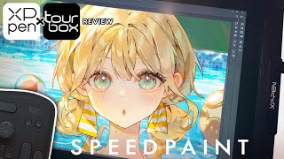 XPPEN Artist 156 ProTablet TourBox Review  Photoshop Speedpaint [upl. by Albers]