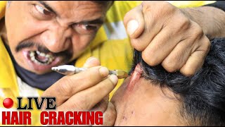 Unlimited Hair Cracking Compilation by Asim Barber  Head Massage amp Neck Cracking  Live ASMR [upl. by Serolod132]