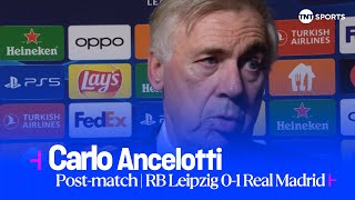 quotLUNIN PLAYED REALLY WELLquot 🧤  Carlo Ancelotti  RB Leipzig 01 Real Madrid  UEFA Champions League [upl. by Salvucci]