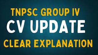 TNPSC GROUP 4 CV UPDATE  VERANDA RACE TNPSC [upl. by Newo]