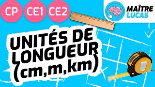 Unités de longueur cm m km  Grandeurs et mesures  Maths CP  CE1  CE2  Cycle 2 [upl. by Llegna198]