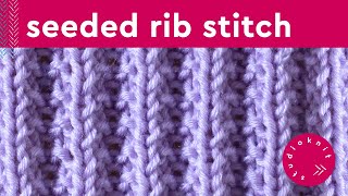 Seeded Rib Stitch Knitting Pattern for Beginners 2 Row Repeat [upl. by Sokin]