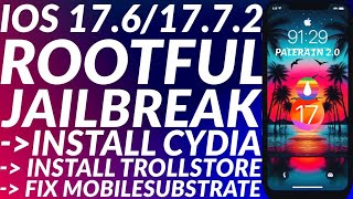 Jailbreak iOS 1761771 Rootful amp Install Cydia  Trollstore 2  Palera1n 1761771 Jailbreak [upl. by Halet]