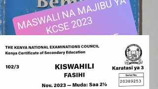 KCSE 2023 Kiswahili PP3 marking scheme maswali na majibu ya Bembea ya Maisha KCSE 2023 pastpapers [upl. by Mycah797]