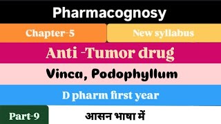 AntiTumor VincaPodophyllum  Unit5 L9  Pharmacognosy  D pharm 1st year  full detail explain [upl. by Eidac220]