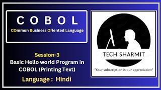 Hello world in COBOL  Cobol Training  Cobol programming  Cobol programming for beginners hindi [upl. by Edobalo504]