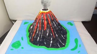 COMO HACER un VOLCÁN en MAQUETA FÁCIL y RÁPIDO con MATERIALES CASEROS  VOLCÁN CASERO y BARATO [upl. by Surdna555]