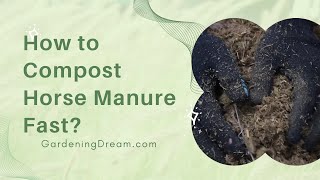 How to Compost Horse Manure Fast [upl. by Anner]