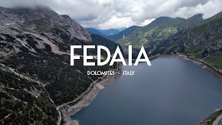 Lake Fedaia amp Marmolada Cinematic  Dolomites Trentino Italy  Drone footage 60fps Dji Mini 2 [upl. by Eatnoed90]