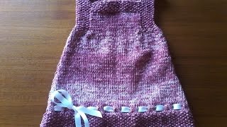 Tuto tricot layette  tricoter une robe dété pour bébé au point de riz et jersey [upl. by Viole]