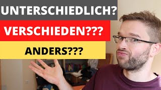 Verwechsele nie wieder anders  unterschiedlich  verschieden auf DEUTSCH 😡 different in German [upl. by Cordi]