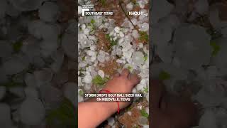 Hail pounded Needville Texas as strong storms moved through the area [upl. by Ettigdirb]