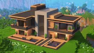 Large Modern House  Minecraft Tutorial [upl. by Charmine]