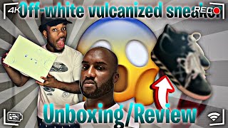 OFFWHITE Vulcanized low top mens Sneaker Unboxing and Review [upl. by Nuahsak]