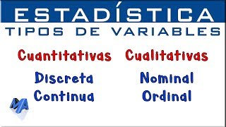 Tipos de variables estadísticas  Cuantitativas Cualitativas [upl. by Vorfeld]