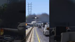 Boeing AWACS plane crashes into hot air balloon makes emergency landing on highway [upl. by Ashwell470]