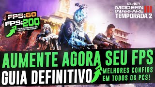 COMO AUMENTAR O FPS NO MW 3 WARZONE TEMPORADA 2  MELHORES CONFIGURAÇÕES PARA MAIS FPS E MENOS LAG [upl. by Nyrehtac]