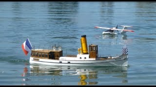 BATEAU VAPEUR RADIO COMMANDE RC LAC ANNECY MODELISME MODELLISMO BOAT [upl. by Anitnahs]