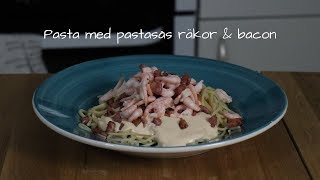 Pasta med pastasås räkor amp bacon [upl. by Llertnahs]