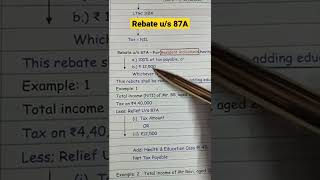 Rebate under sec 87A shorts incometax itr [upl. by Bridgette]