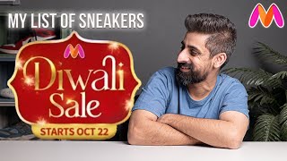 MYNTRA DIWALI SALE  MY SNEAKER LIST [upl. by Irv975]