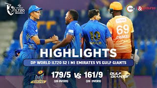 ILT20 S2  English  HIGHLIGHTS  Nicholas Pooran amp James Vince  MIE vs GG  T20  21st Jan [upl. by Lombardy962]