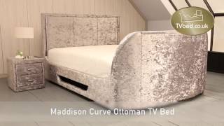 Maddison Curve Crushed Silver Ottoman TV Bed [upl. by Naerad]