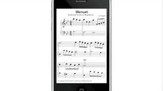 iPhone 3GS  MP3 Bach Free Sheet Music App [upl. by Ewart]