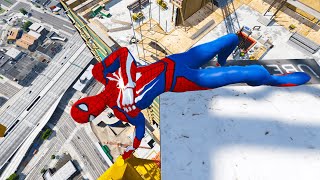 GTA 5 Epic Ragdolls  Spiderman and Colorful Spiderman Jumpsfails Euphoria Physics Funny Ragdolls [upl. by Stanislaw805]