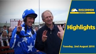 Big Treble For Charles Byrnes And Davy Russell At Roscommon Races  Highlights 2nd August 2016 [upl. by Ryter966]