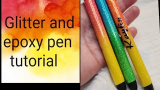 Glitter and epoxy pen tutorial [upl. by Llenyr]