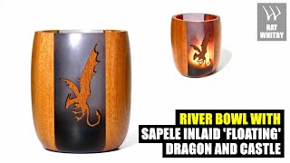 Woodturning  Flying Dragon and Castle Silhouette [upl. by Regnig]