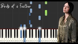 Birds of a Feather  Billie Eilish  Piano Tutorial  Easy [upl. by Lrak392]