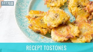 Recept Tostones Van Groene Bakbananen [upl. by Eeznyl]