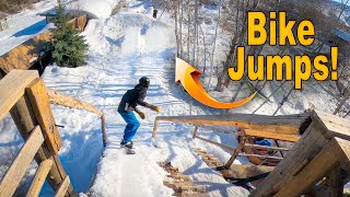 Can You Snowboard on Bike Jumps We Tried It [upl. by Nalla968]