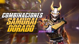 LAS MEJORES COMBINACIONES con el SET SAMURAI DORADO  FREE FIRE  CHIFF [upl. by Tenaj]