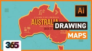 Drawing Maps in Illustrator CC  tips amp timelapse 26365 Days of Creativity [upl. by Hambley]