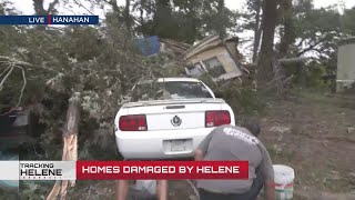 Hanahan home damaged by fallen tree during Helene [upl. by Halivah]