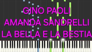 gino paoli amanda sandrellila bella e la bestiarallentatoslowpiano facile easy tutorial [upl. by Asit409]