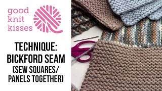 Bickford Seam  Seam or Sew Squares or Panels together CC Sew garter [upl. by Nhguavoj]