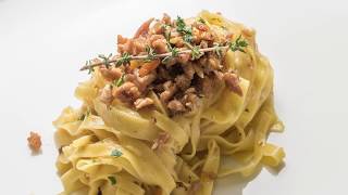 ICIFs Recipes  Fresh egg tagliolini pasta with rabbit ragout [upl. by Ikkim793]