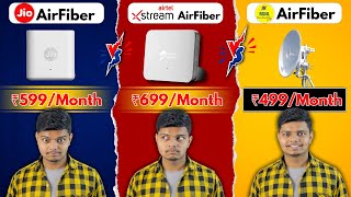 Jio AirFiber VS Airtel Xstream Airfiber VS Bsnl Air fiber  Installation Plans Detailed Comparison [upl. by Aittam]