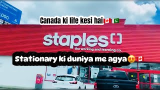 Went to staples in canada🇨🇦 stationary world😳 my life in canada [upl. by Leonerd]