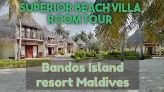 Bandos resort Maldives Superior beach villa room tour in Hindi [upl. by Lecia235]