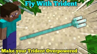 How To Make Flying Trident In Minecraft  FlyingTrident mcaddon trident tridentEnchantment Mine [upl. by Airdnaed463]