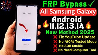 Samsung Frp Bypass 2024Android 1314 New Security 2024 JulyAugust100 Working Solution [upl. by Nysila980]