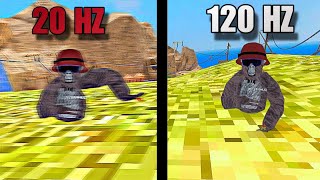 120 hz VS 20 hz in gorilla tag [upl. by Hellene]