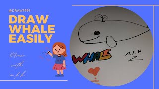 HOW TO DRAW BEAUTIFUL WHALE IN 5 MINUTES M F H drawing [upl. by Elleinahc]